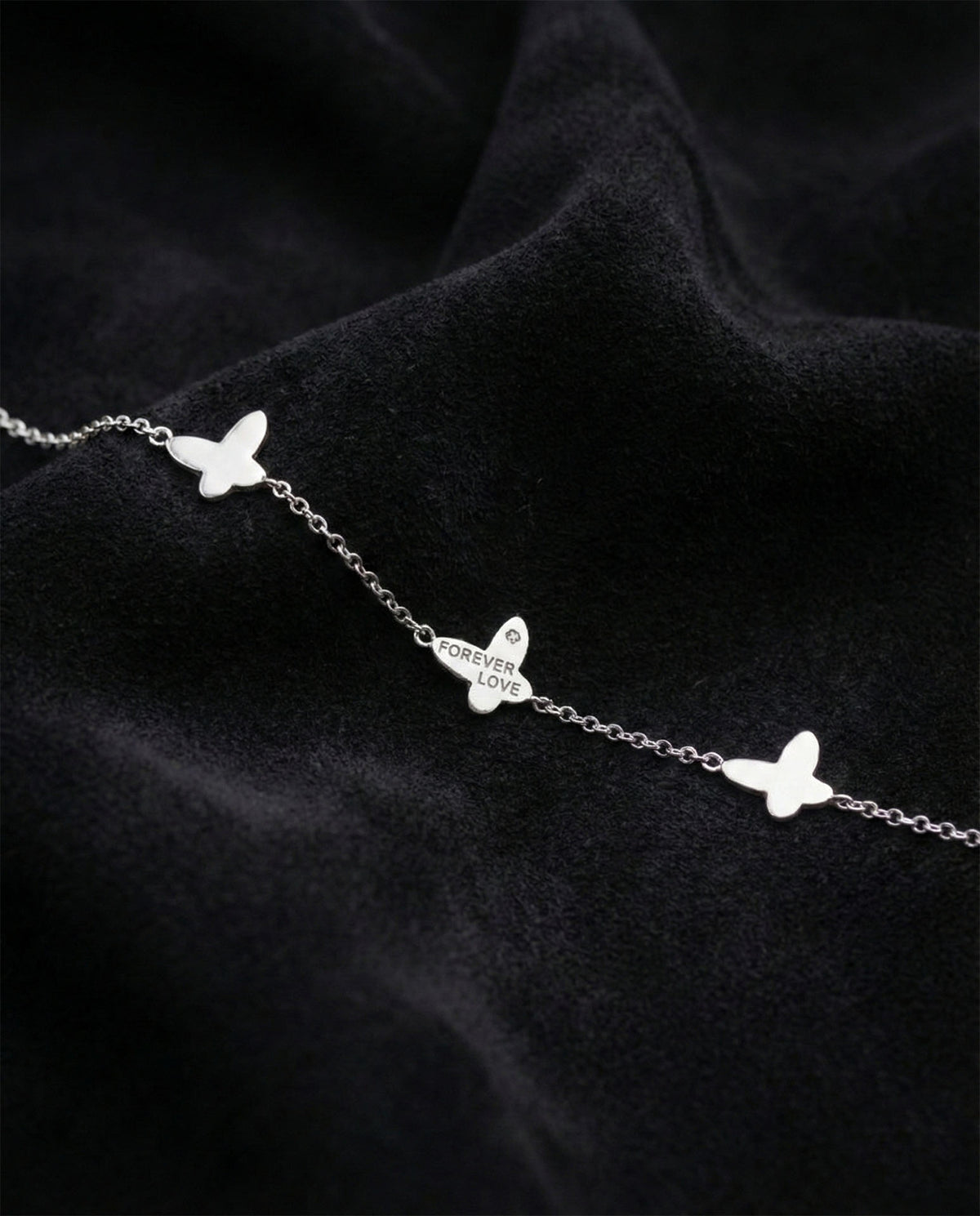 Triple Butterfly Charm-Armband "Forever Love" aus 925er Sterlingsilber
