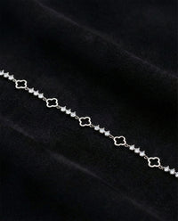 Bracelet tennis trèfle plaqué rhodium | Argent 925