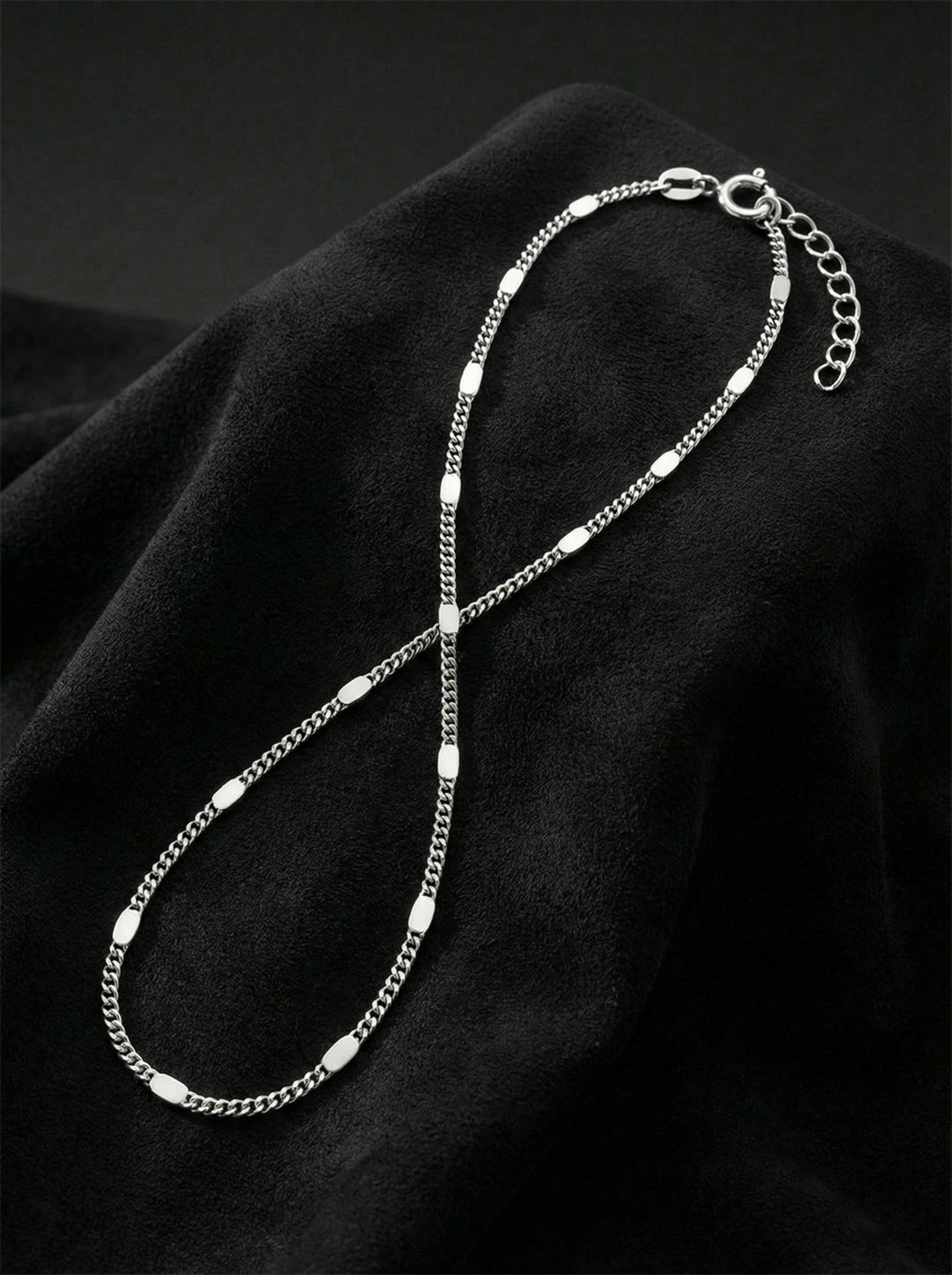 Elegant Press Chain Shahmaran Bracelet Rhodium Plated Silver
