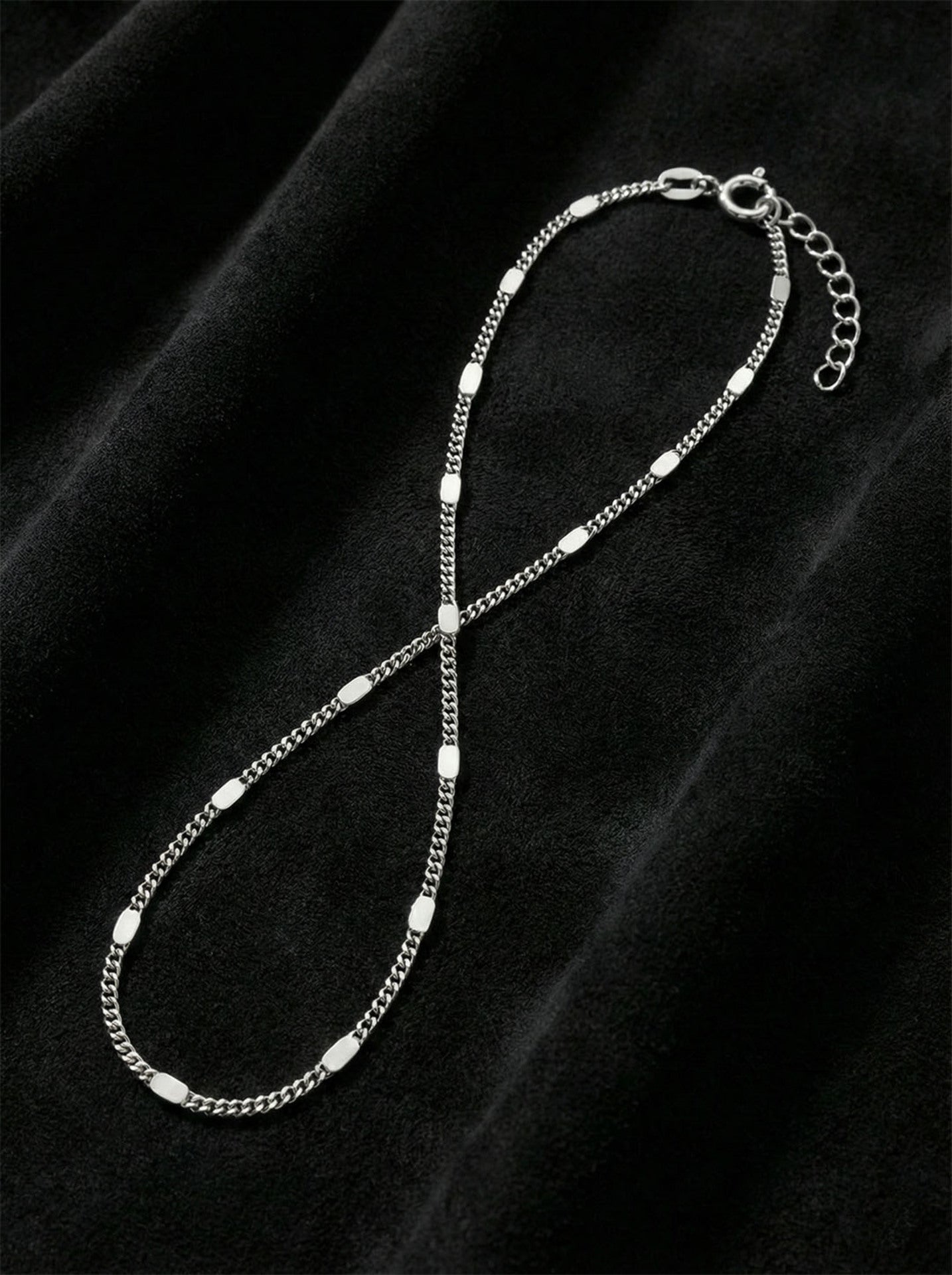Elegant Press Chain Shahmaran Bracelet Rhodium Plated Silver