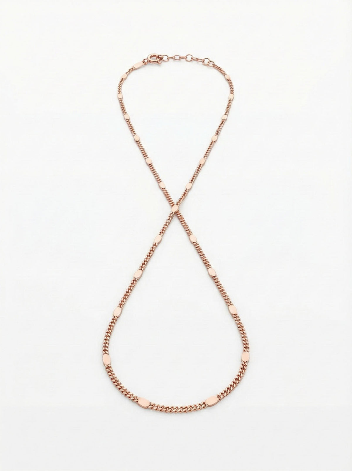 Rose Gold Plated Pressed Chain Hand Chain Bracelet in 925 sterling silver - view 3