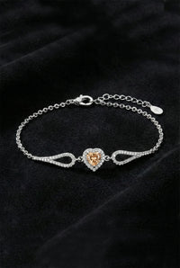 Bracelet halo cœur en citrine | Argent 925