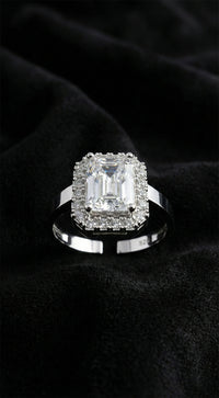 Solitaire Baguette Zircon Adjustable Ring | 925 Silver