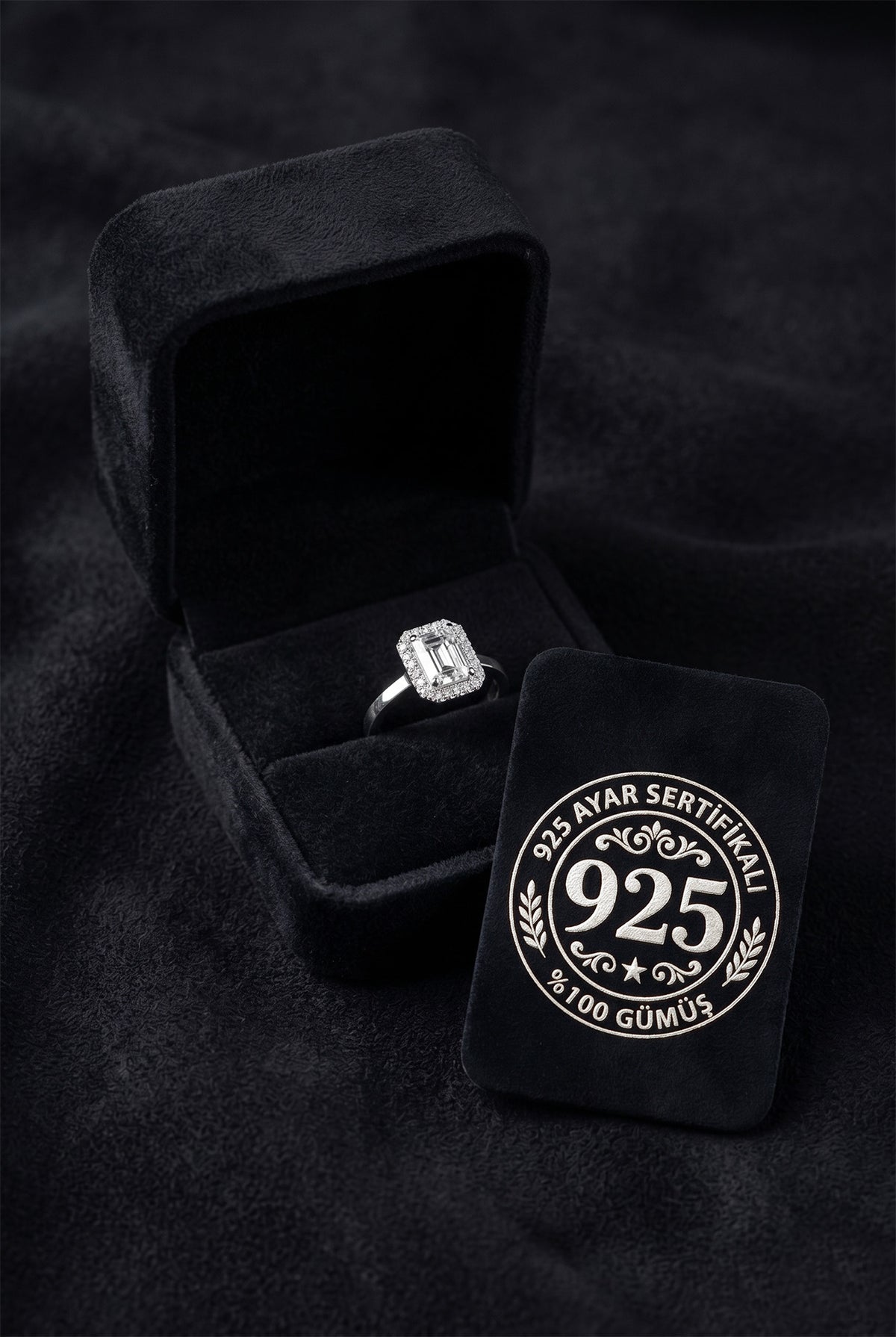 Solitaire Baguette Zircon Adjustable Ring | 925 Silver