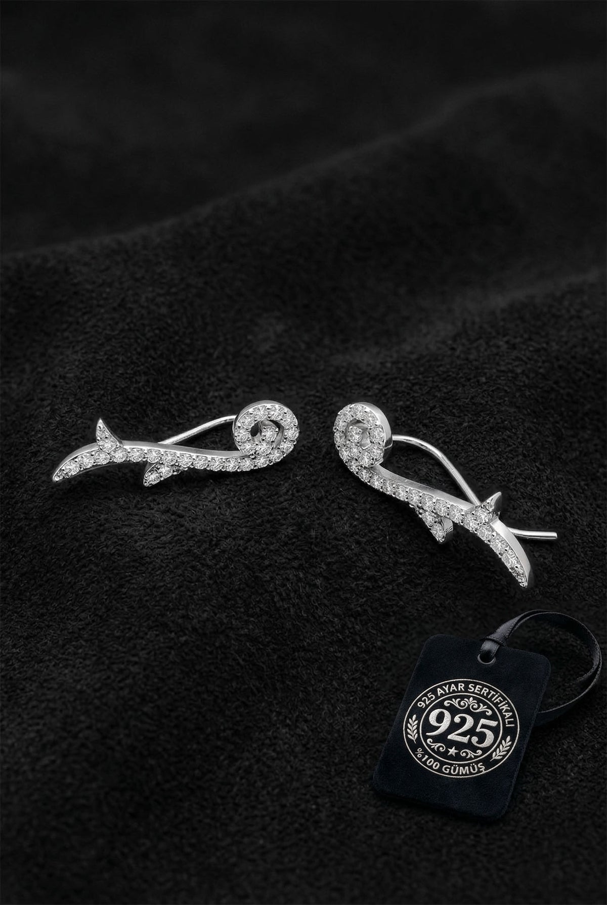 Boucles d'oreilles grimpeuses branche et vigne en argent sterling 925