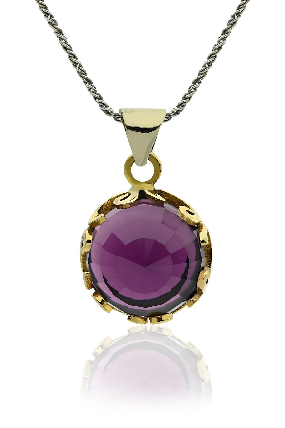 Amethyst Vav Letter Motif Traditional Set Silver