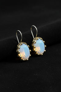 Gilded Moonstone Earrings | 925 Silver