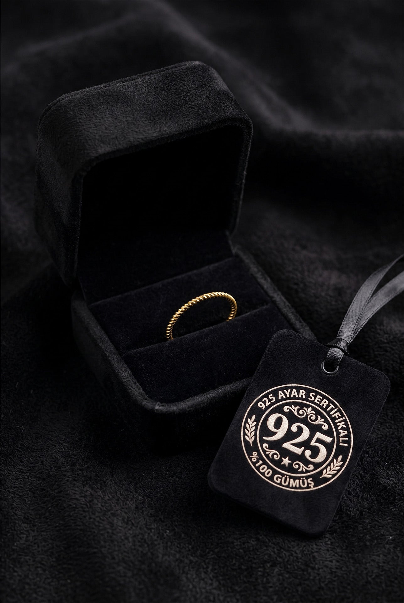925 Sterling Silver Gold Twisted Rope Ring, Dainty Minimalist Stacking Band for Women