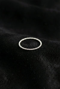 925 Sterling Silver Twisted Rope Ring, Dainty Minimalist Stacking Band for Women