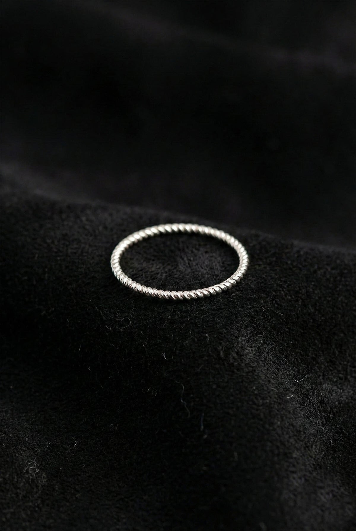Twisted Rope Ring, Minimalist Stacking Band in 925 sterling silver