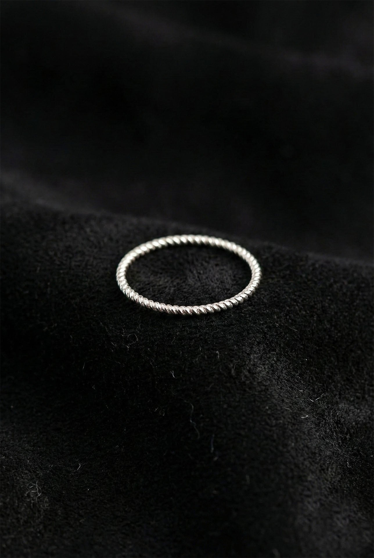 925 Sterling Silver Twisted Rope Ring, Dainty Minimalist Stacking Band for Women