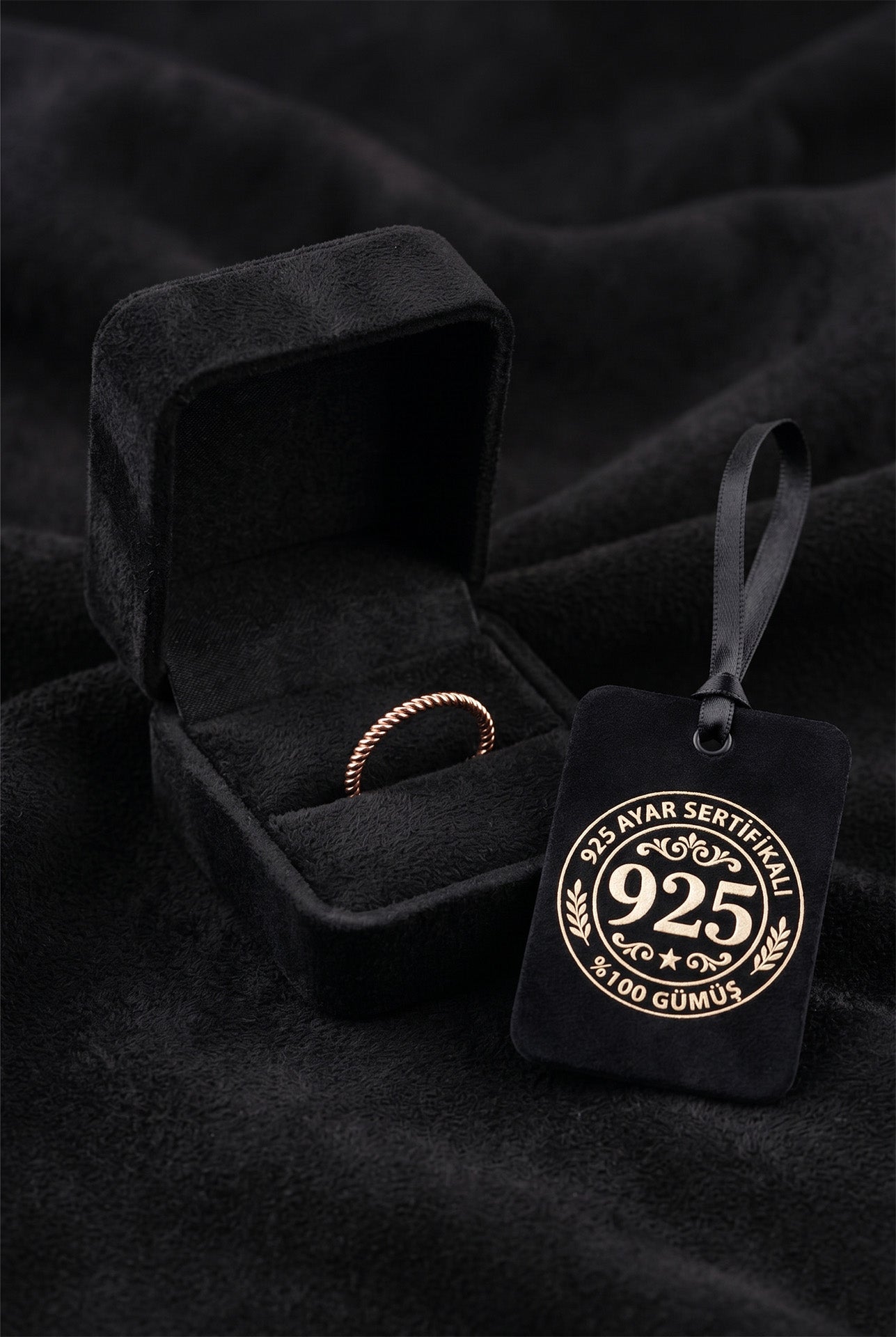 925 Sterling Silver Rose Gold Twisted Rope Ring, Dainty Minimalist Stacking Band for Women