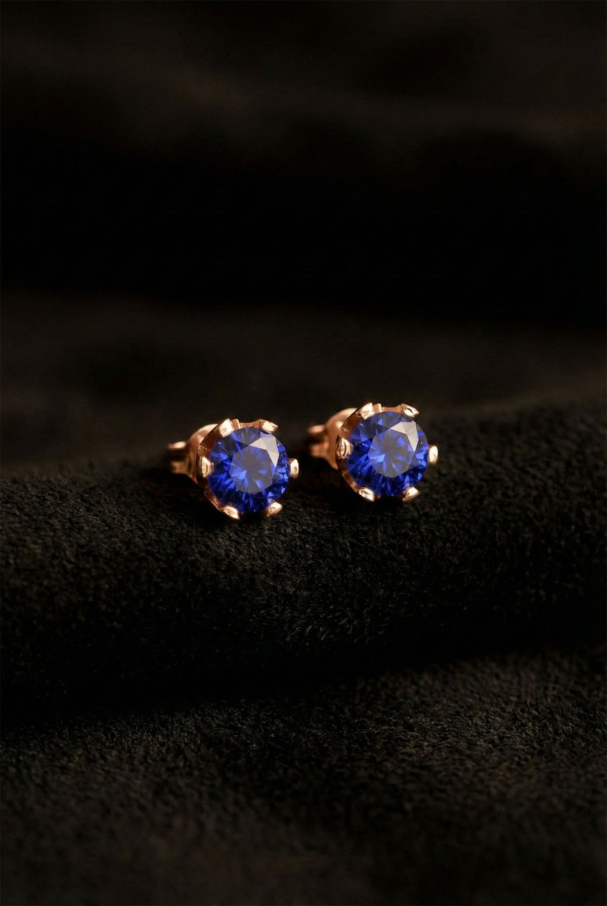 September Sapphire Birthstone Rose Studs in 925 sterling silver