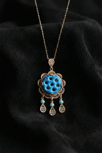Rose Gold Turquoise Seven-Eye Evil Eye Necklace | 925 Silver