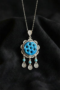 Turquoise Seven-Eye Syriac Evil Eye Necklace | 925 Silver