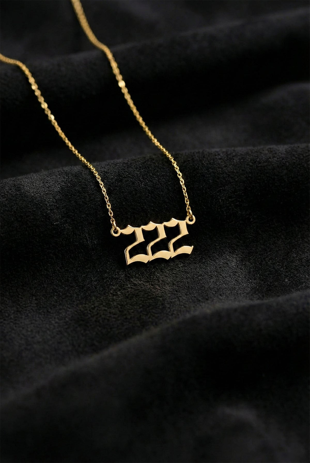 Gold Angel Number 222 Harmony Necklace in 925 sterling silver