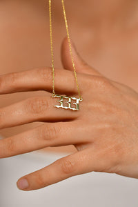 Gold 333 Angel Number Silver Support Necklace