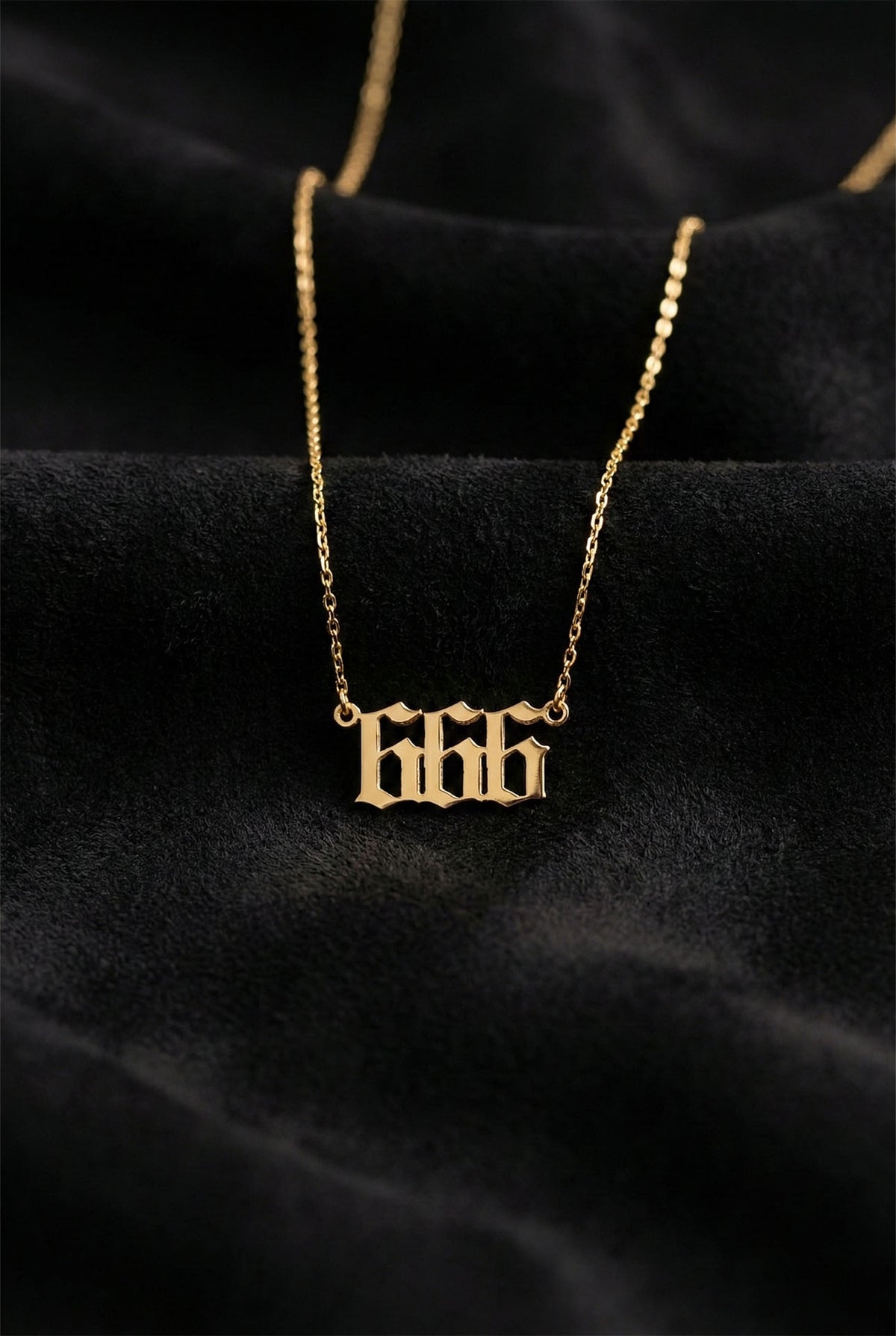 Gold Angel Number 666 Focus Necklace in 925 sterling silver