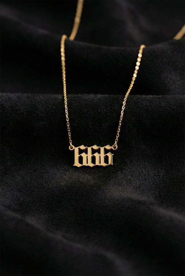 Gold Angel Number 666 Focus Necklace | 925 Silver