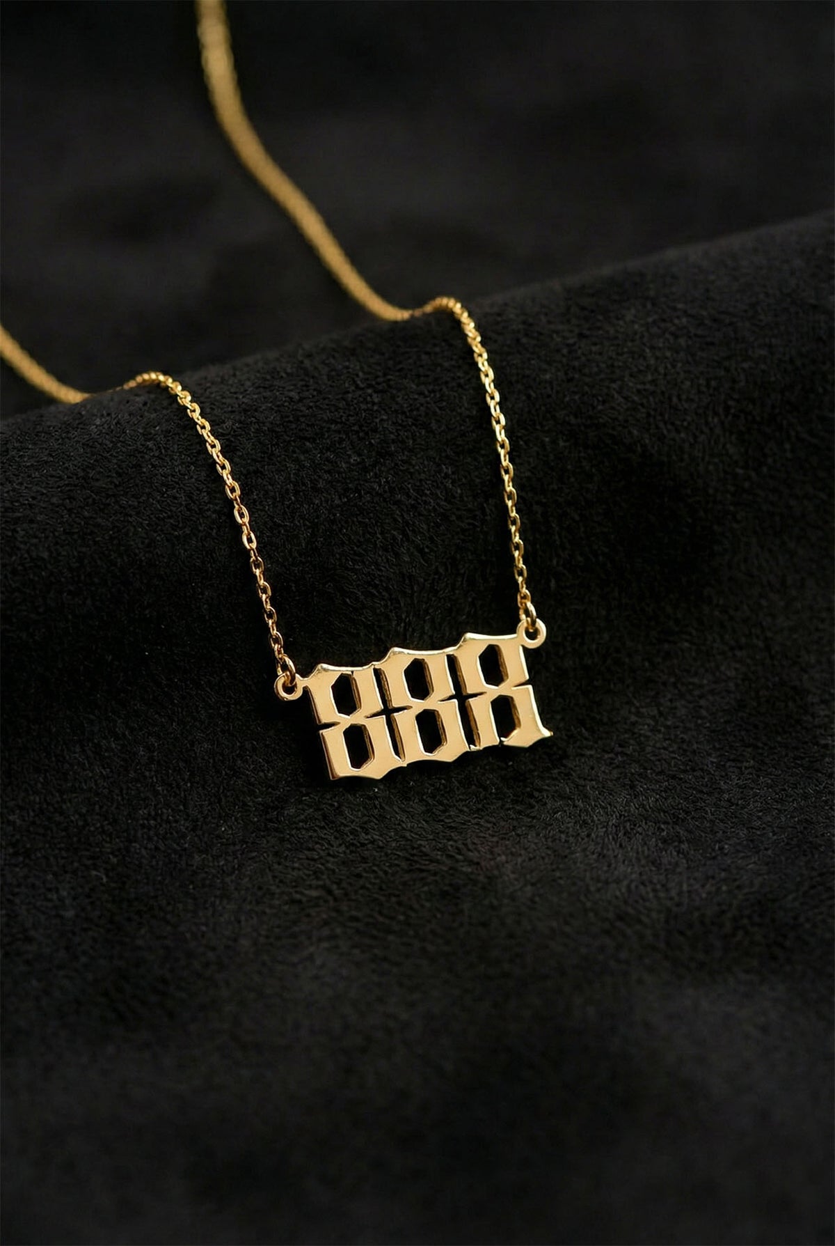 Gold Angel Number 888 Balance Necklace in 925 sterling silver