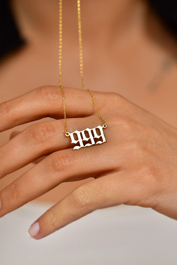 Gold 999 Melek Sayısı Gümüş Kolye