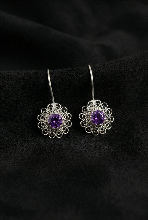June Alexandrit Birthstone Flower Drops | 925 Silver