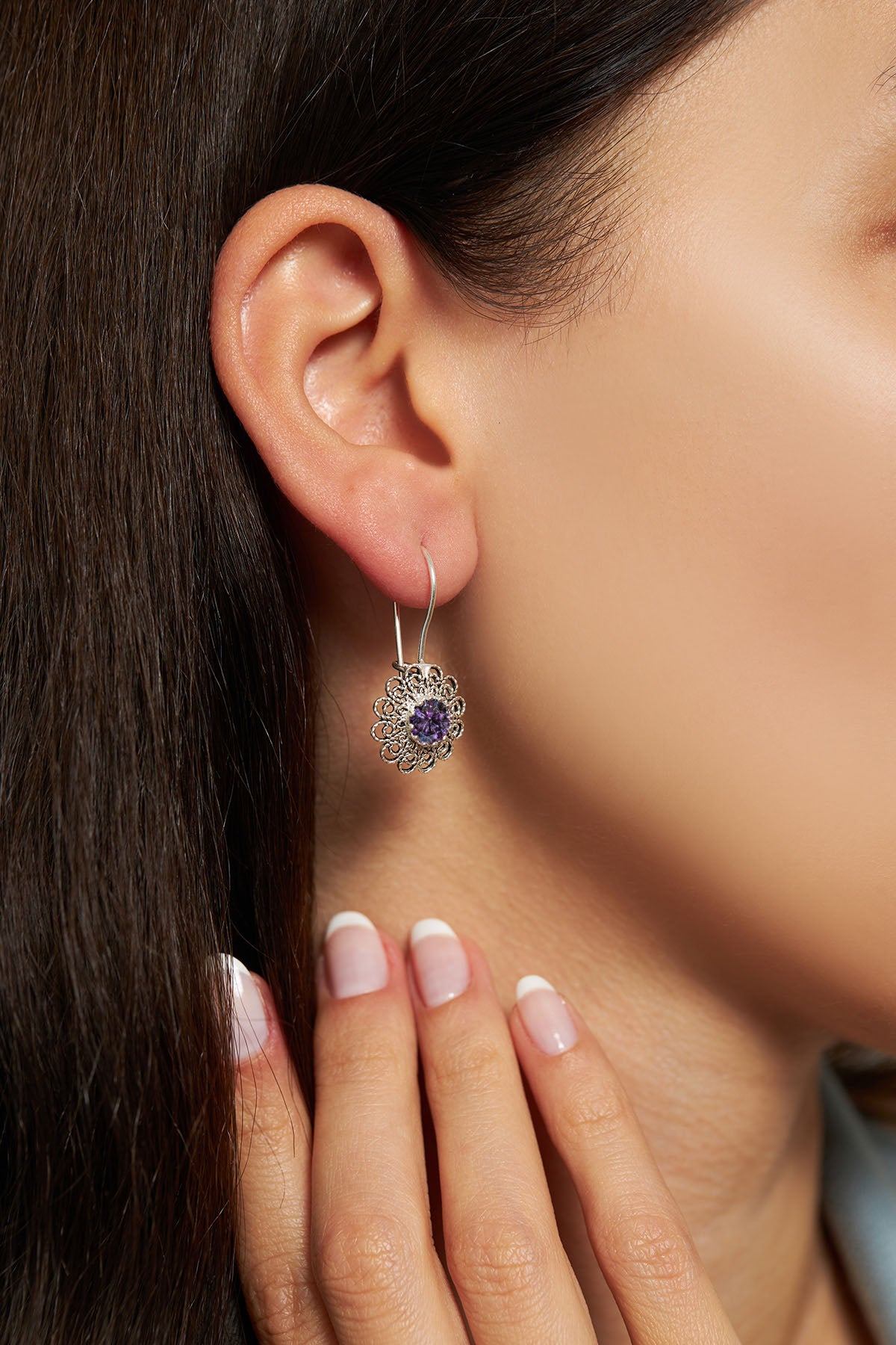 June Alexandrit Birthstone Flower Drops | 925 Silver