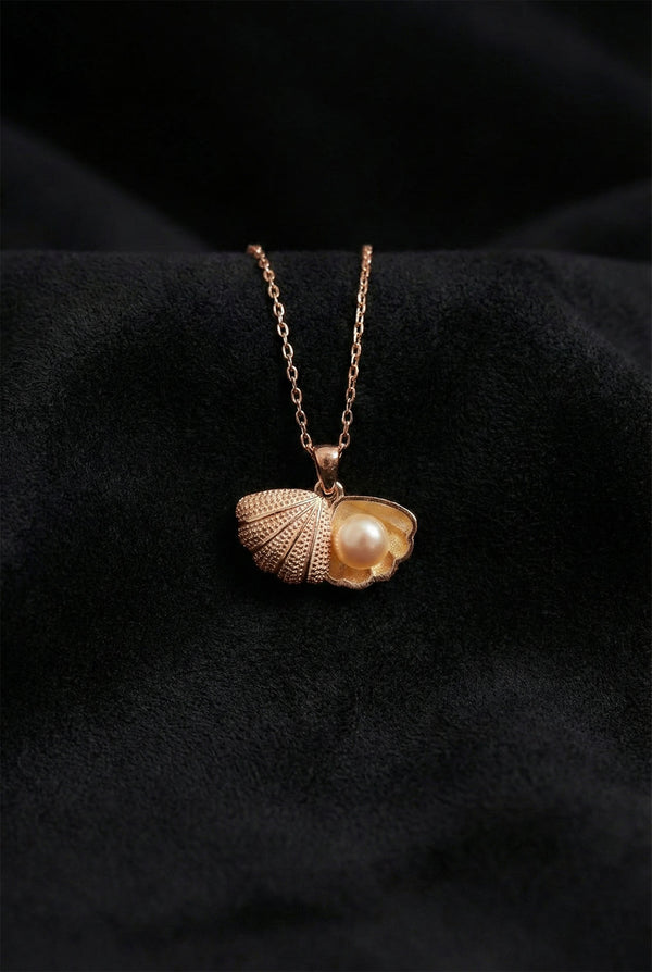 Collier pendentif coquillage perle or rose | Argent 925