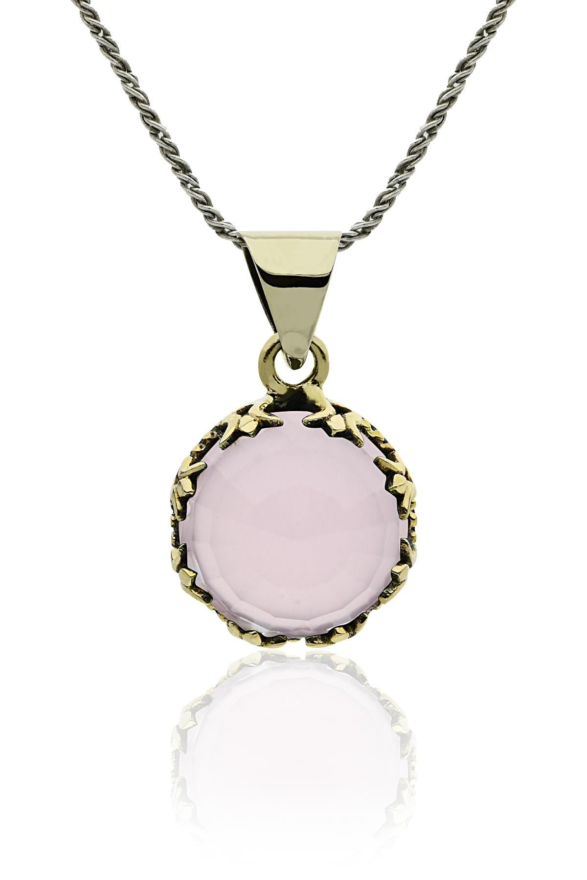 Quartz Tulip Motif Round Traditional Set Rose Gold Plated Silver