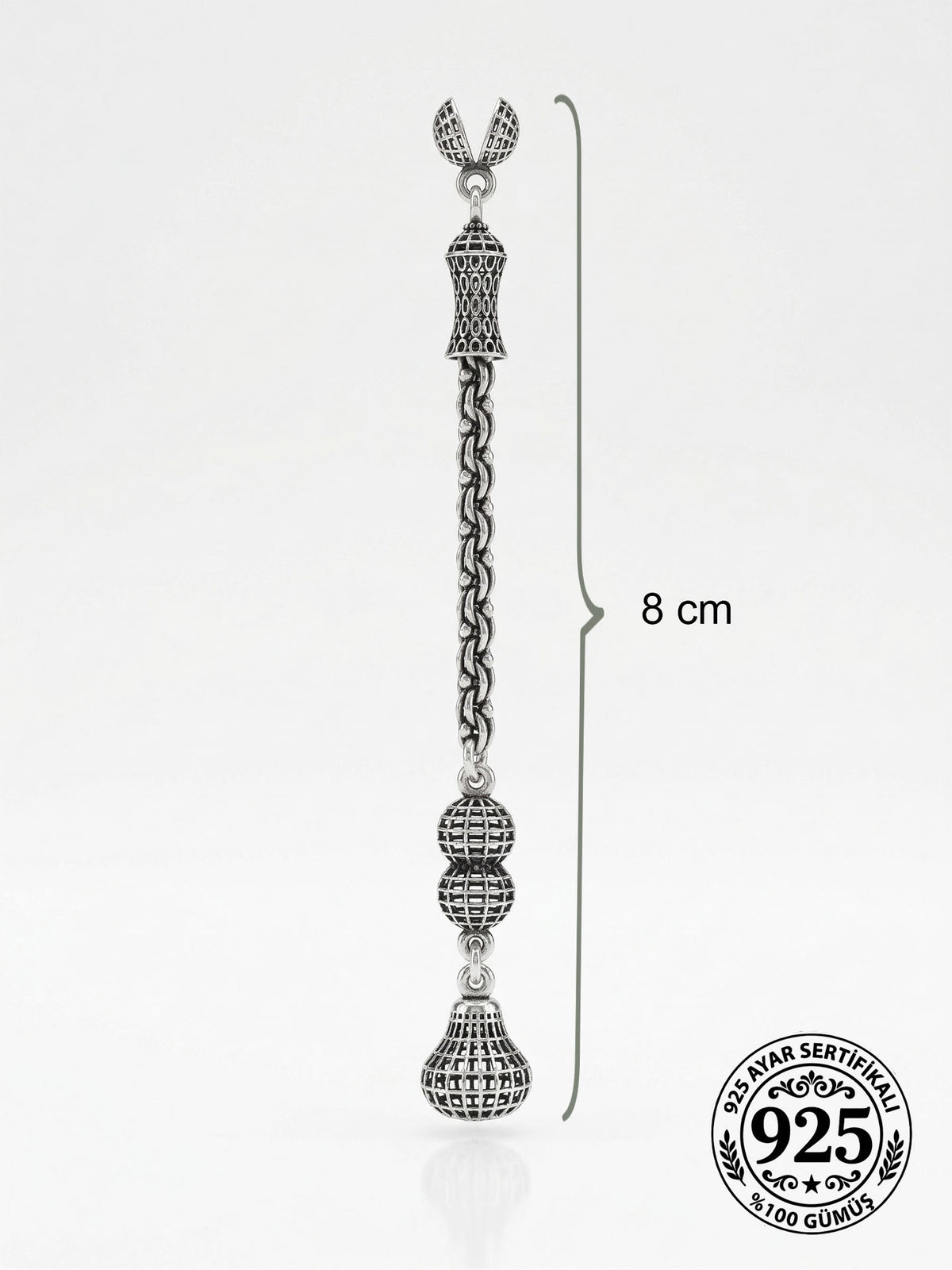 Balloon Cage Filigree Misbaha Tassel in 925 sterling silver - view 3