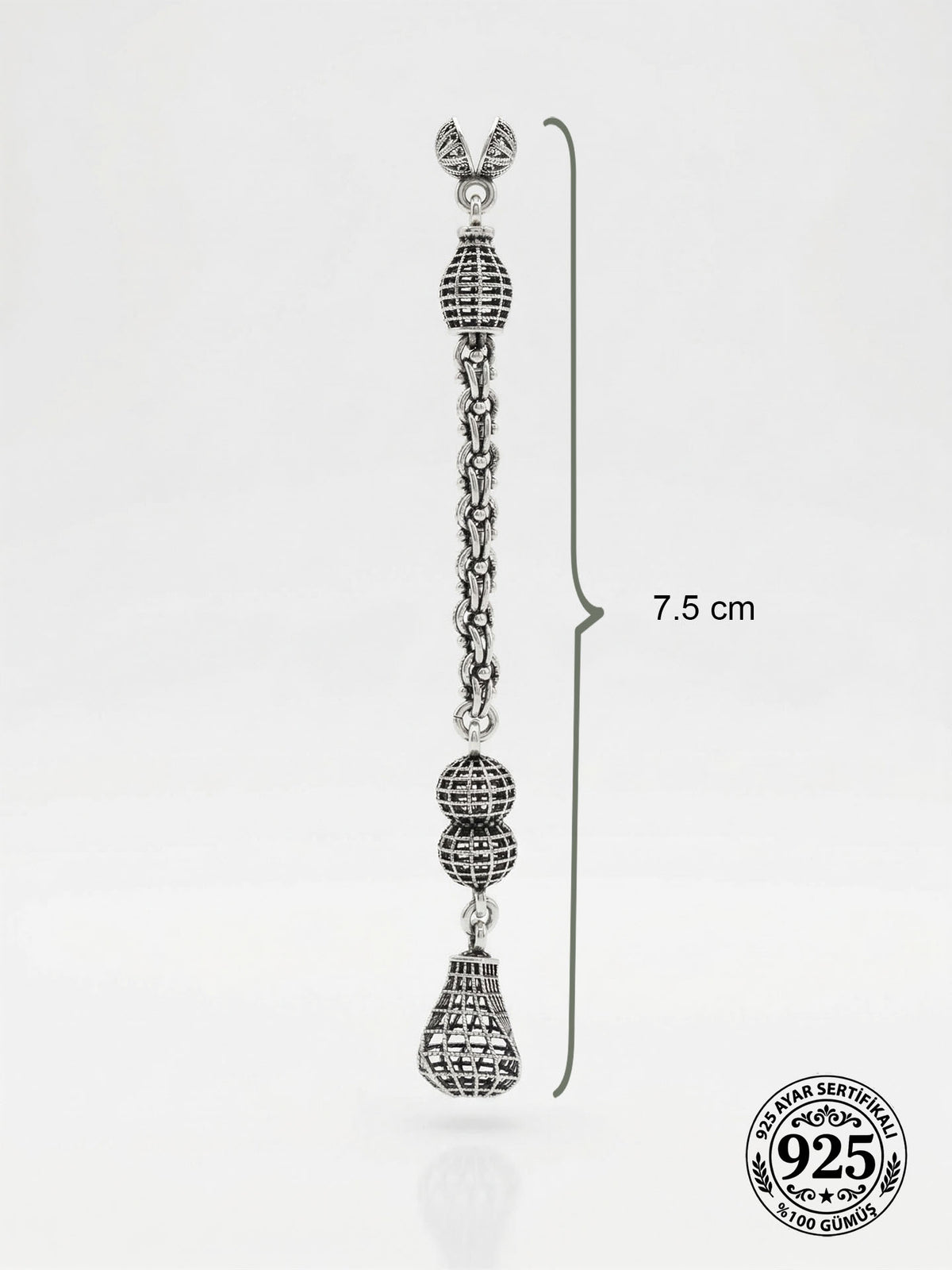 Twisted Cage Filigree Misbaha Tassel in 925 sterling silver - view 5