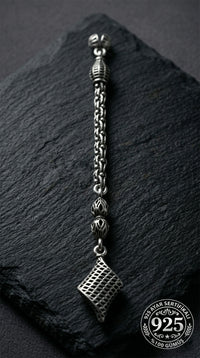 Twisted Diamond Cage Misbaha Tassel | 925 Silver
