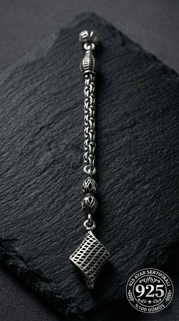 Twisted Diamond Cage Misbaha Tassel | 925 Silver