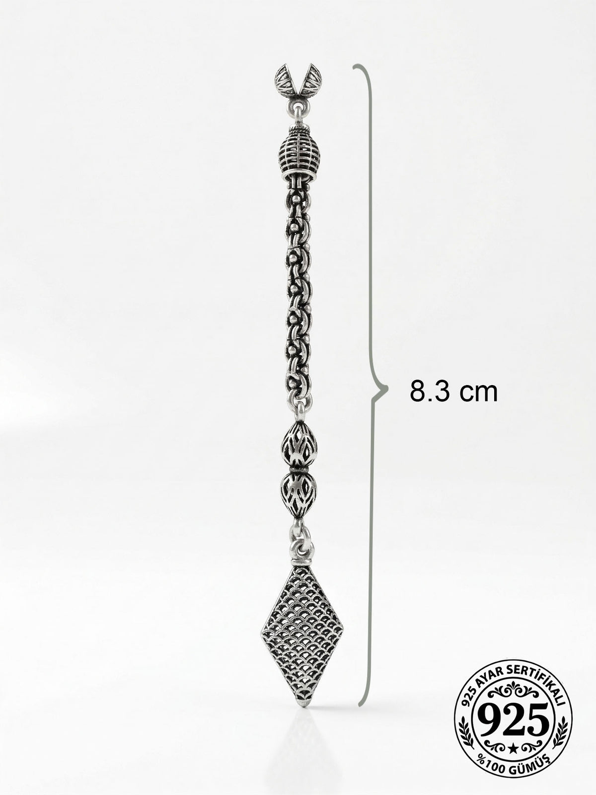 Diamond Cage Filigree Misbaha Tassel | 925 Silver