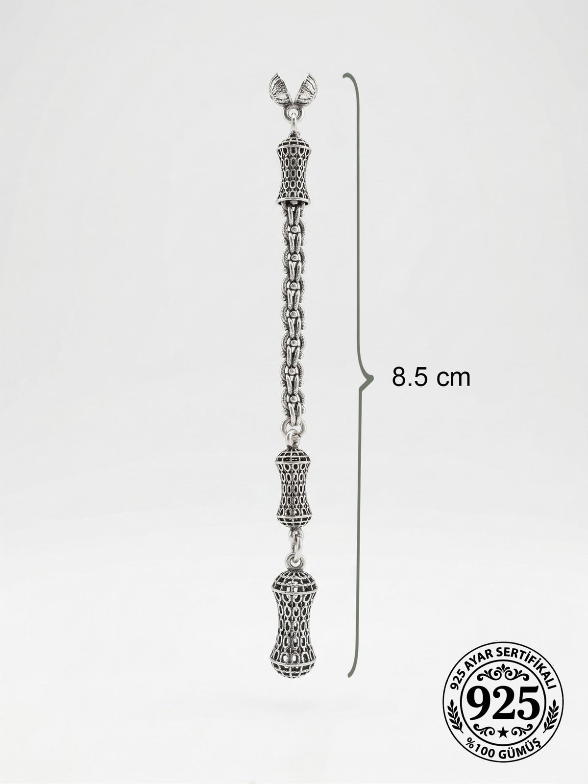 Filigree Misbaha Tassel with Albanian Chain in 925 sterling silver - view 5