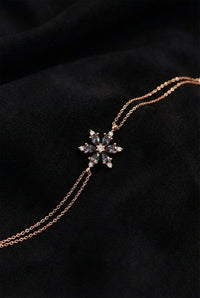 Bracelet fleur de lotus en topaze mystique et or rose | Argent 925