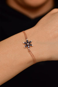 Mystic Topaz Rose Lotus Flower Silver Bracelet