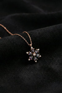Rose Gold Mystic Topaz Lotus Flower Necklace | 925 Silver