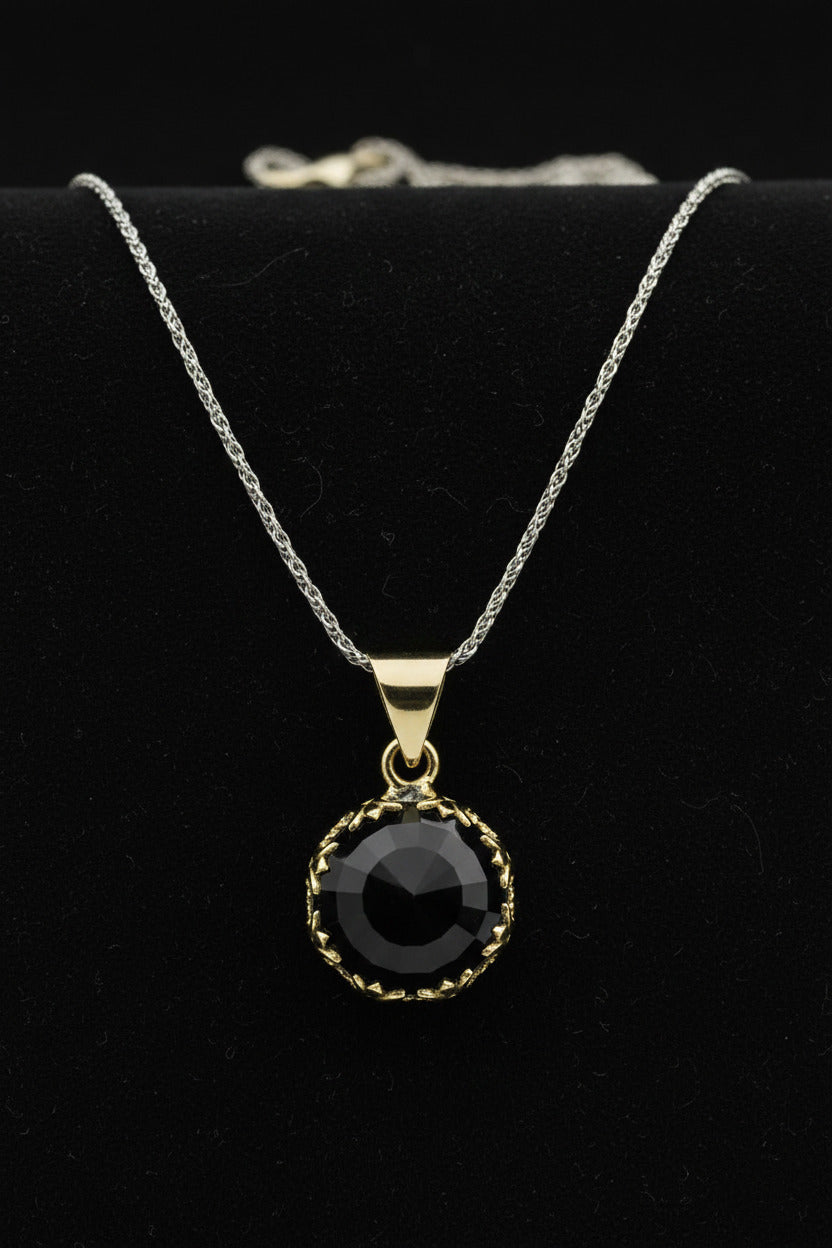 Gilded Round Tulip Onyx Gemstone Jewelry Set in 925 sterling silver - view 3