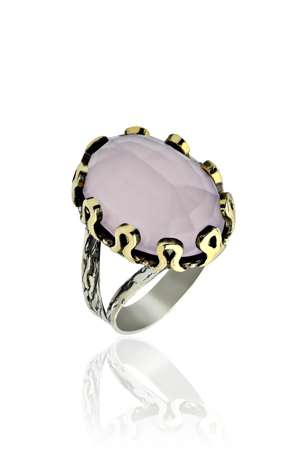 Quartz Traditional Set Rose Gold Plated Silver