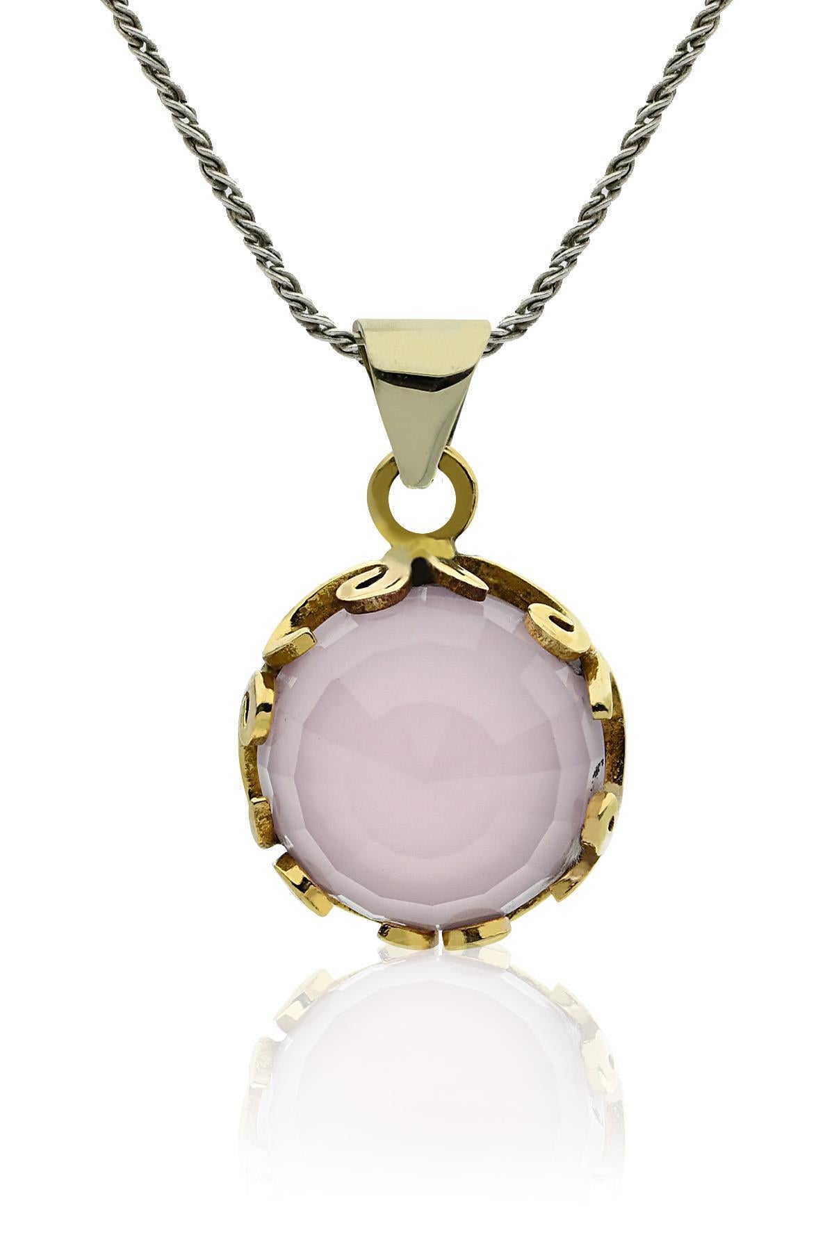 Quartz Vav Letter Motif Traditional Set Rose Gold Plated Silver