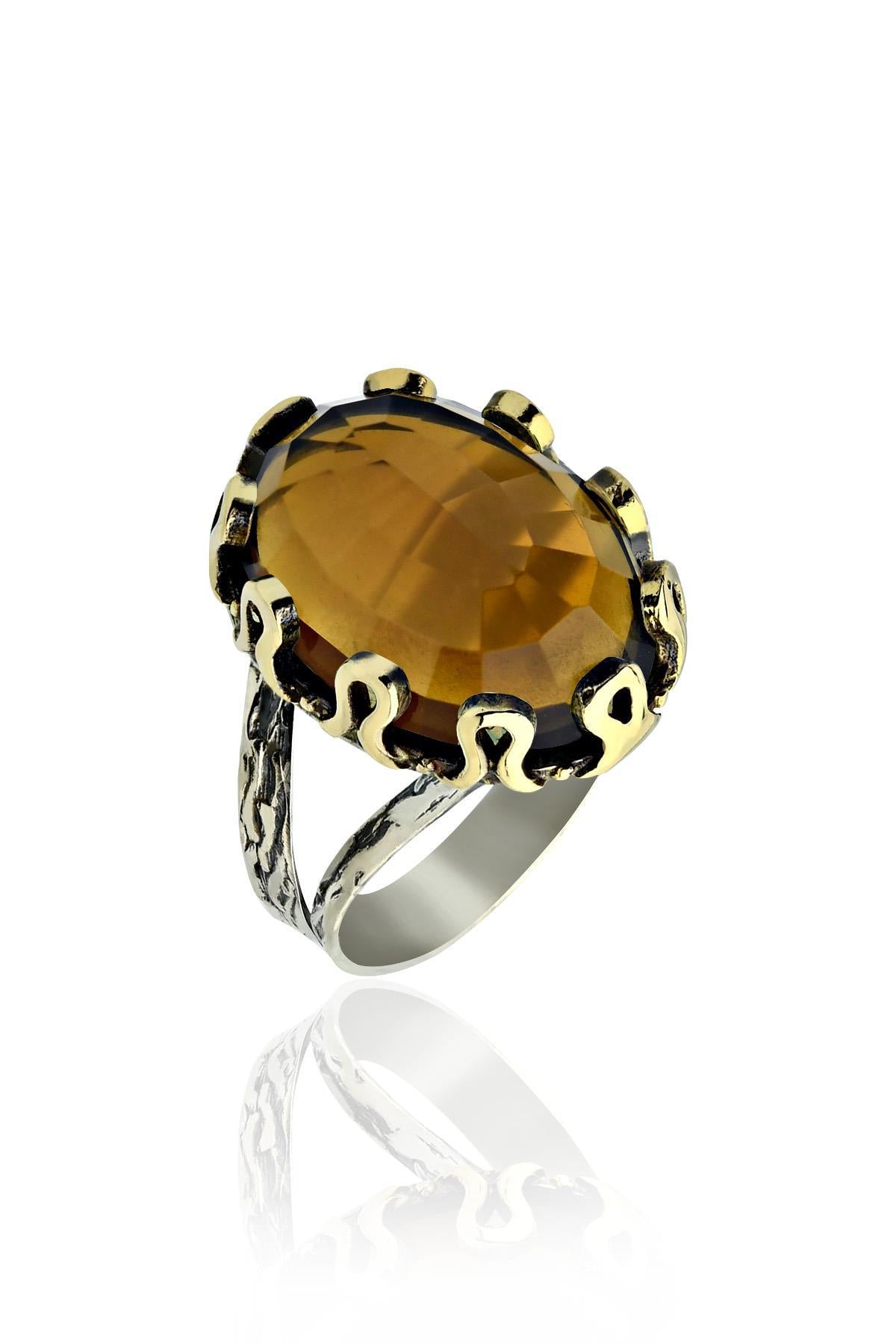 Citrine Traditional Set Silver