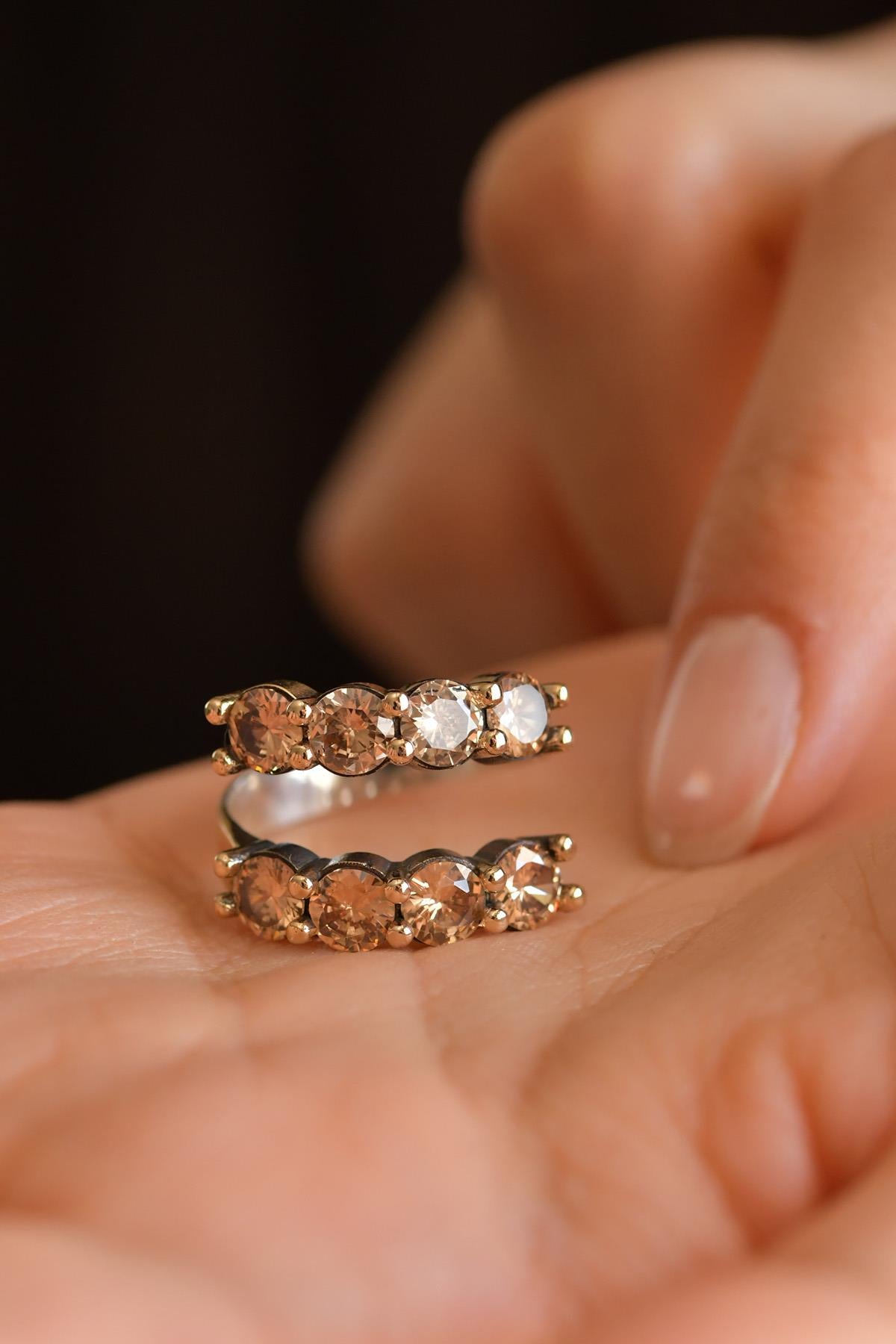 Citrine Spiral Handmade Traditional Ring Silver