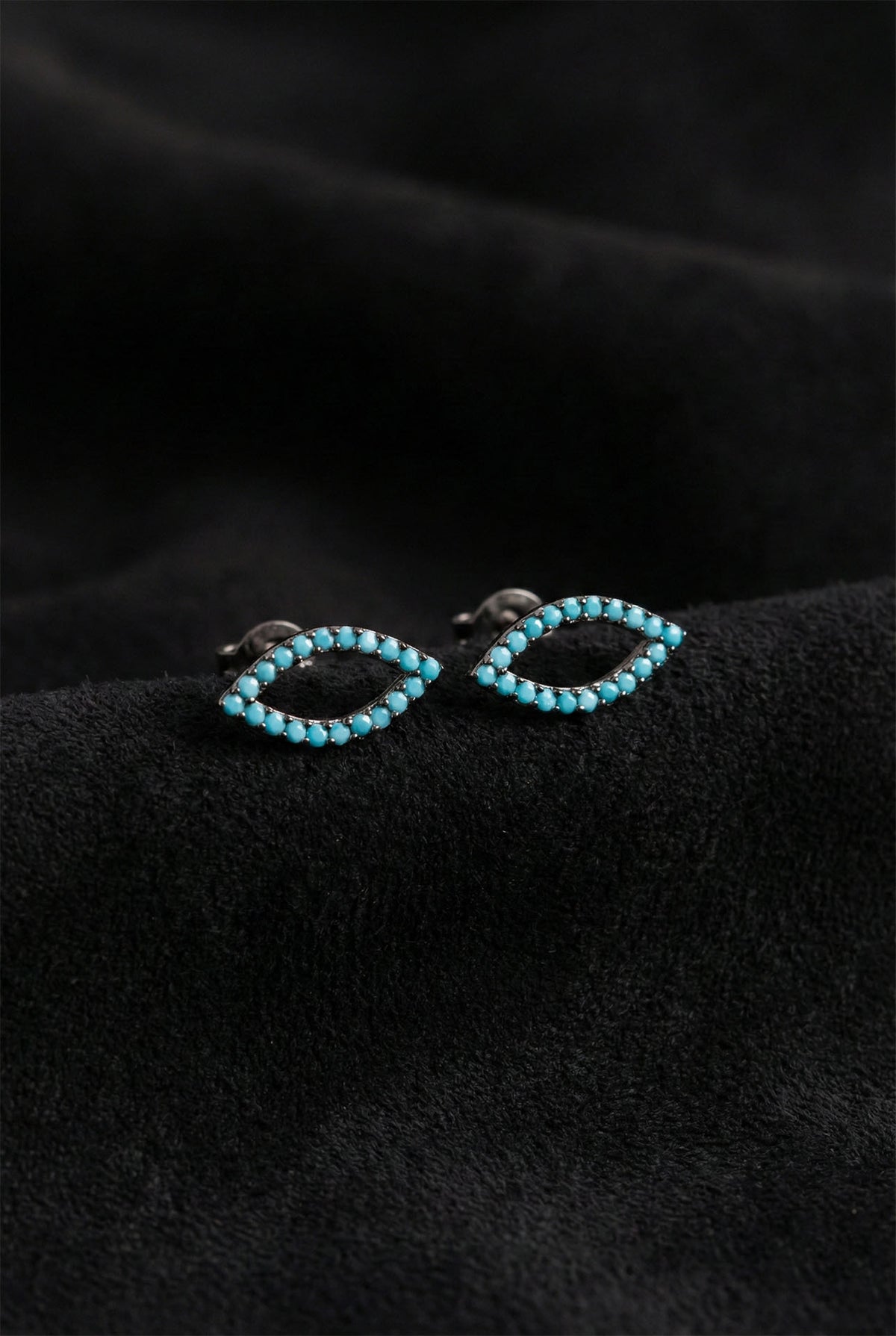 Rose Gold Turquoise Eye Stud Earrings in 925 sterling silver