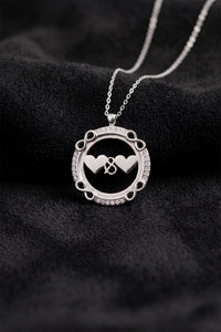 Collier Cœur Double et Infini en Zircon | Argent 925