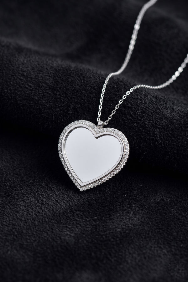 Rose Gold Plated Zircon Heart Name Necklace 2 | 925 Silver