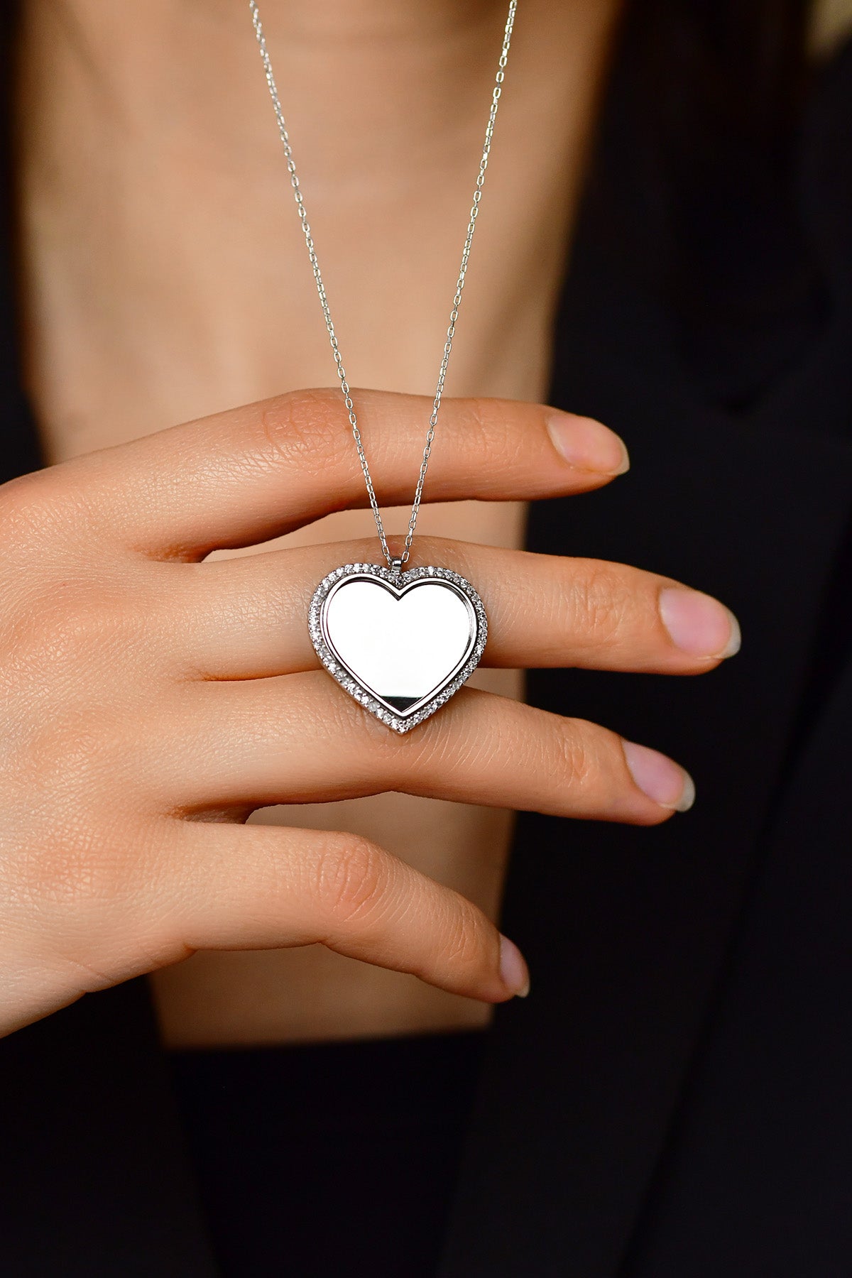 Rose Gold Plated Zircon Heart Name Necklace 2 | 925 Silver