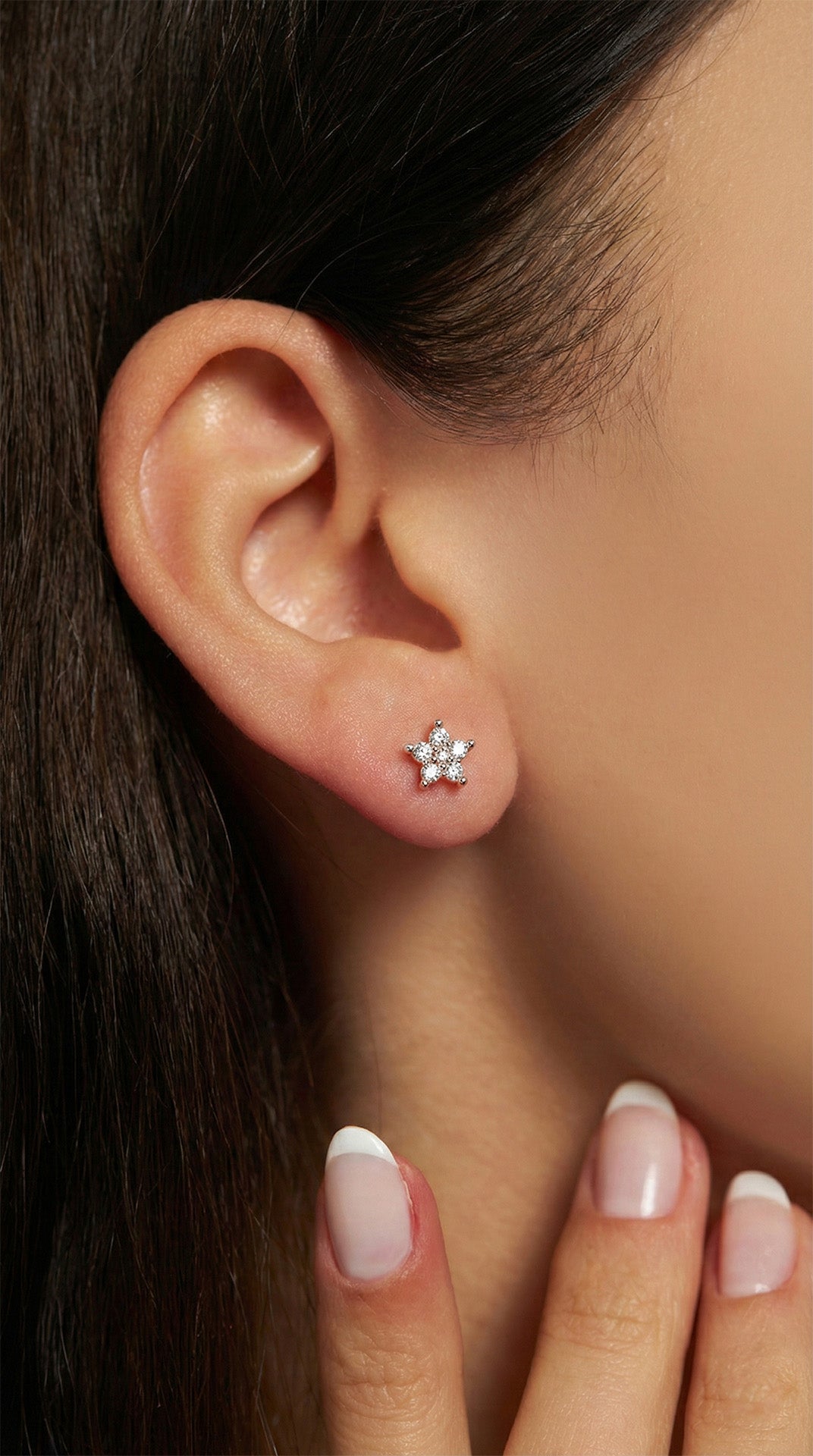 Zircon Magnolia Flower Necklace & Earrings Set in 925 sterling silver - view 3