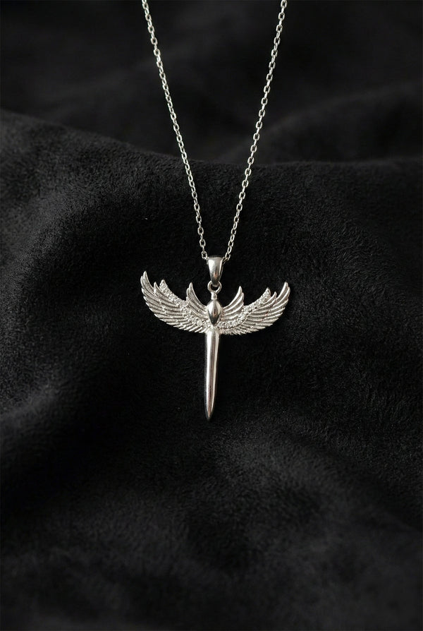 Archangel Michael Sword Necklace with Zircon | 925 Silver