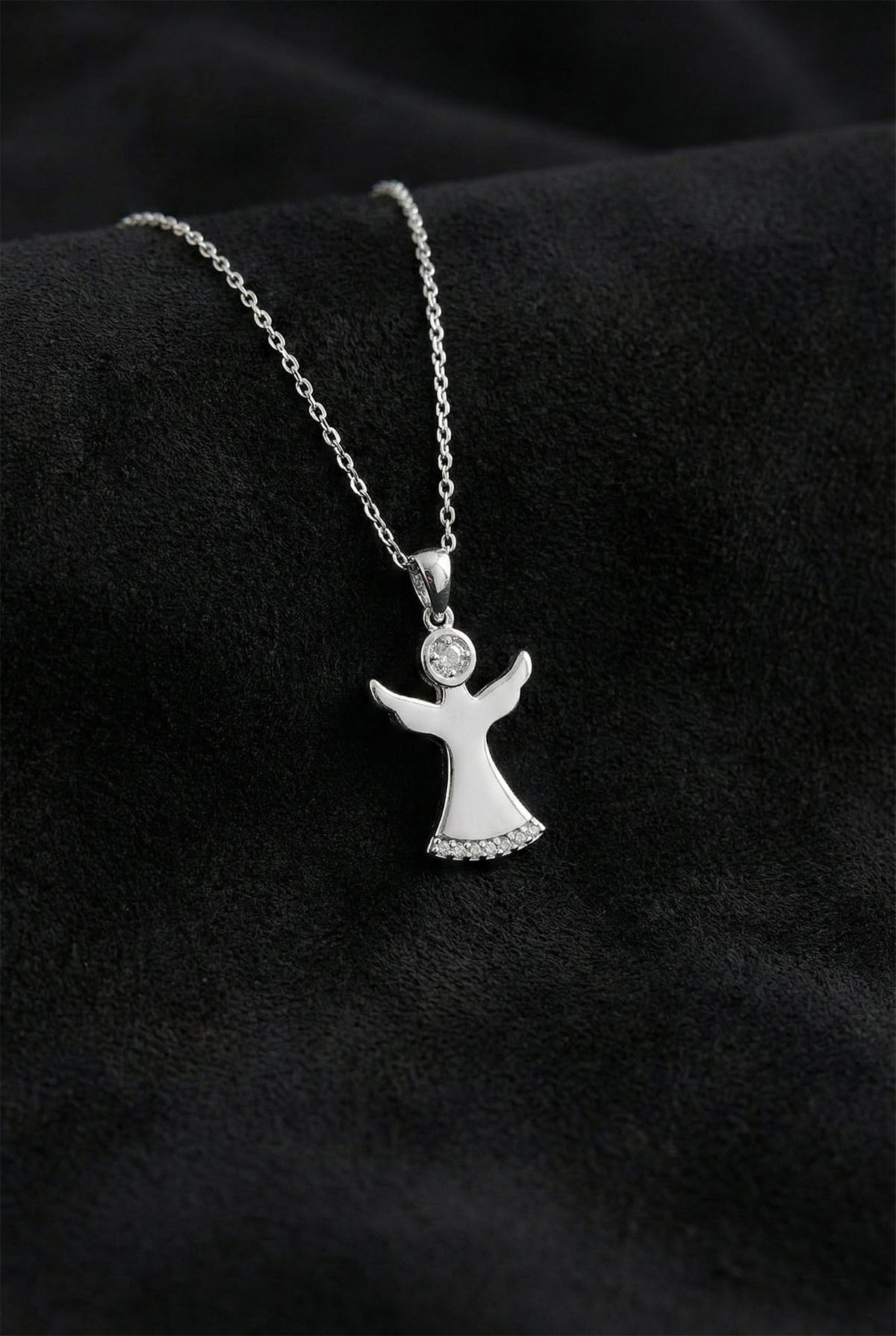 Zircon Whirling Dervish Pendant Necklace in 925 sterling silver